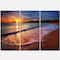 Designart - Foaming Waves at Beautiful Sunset - Seashore Canvas Art Print